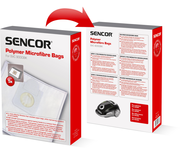 SENCOR Worki do odkurzaczy SVC9000 5 szt. - 1391929 - zdjęcie